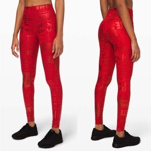 Lululemon Athletica Red Graphic Leggings